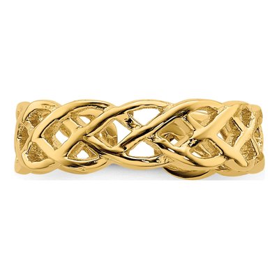 14K Yellow Gold Braided Toe Ring – view 5