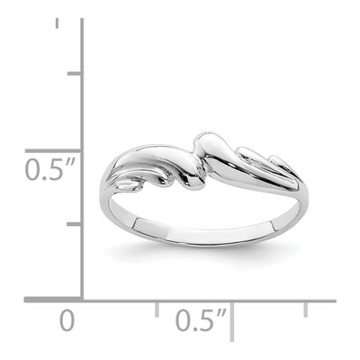 14K White Gold Wave Ring – view 4