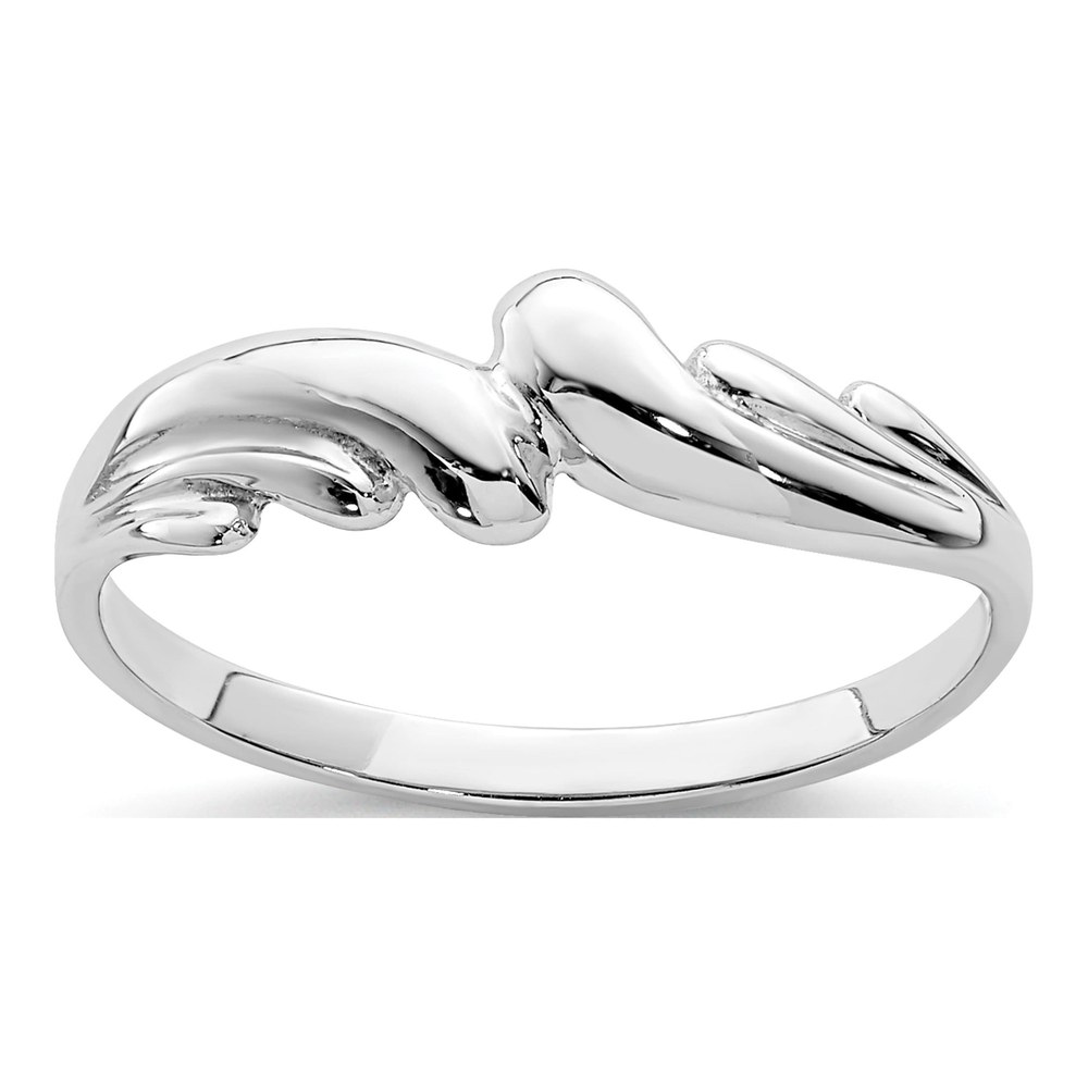 14K White Gold Wave Ring