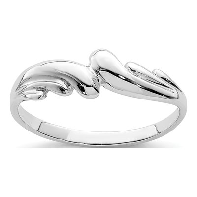14K White Gold Wave Ring