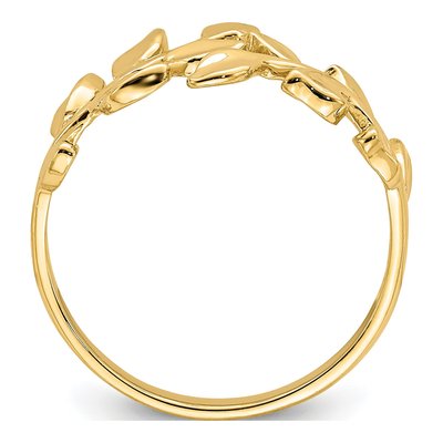 14K Yellow Gold Leaf Ring – view 3