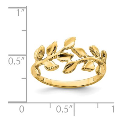 14K Yellow Gold Leaf Ring – view 5