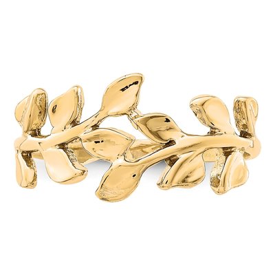14K Yellow Gold Leaf Ring – view 6