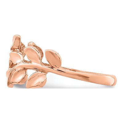 14K Rose Gold Leaf Ring – view 3
