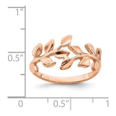 14K Rose Gold Leaf Ring – view 5
