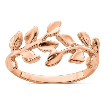 14K Rose Gold Leaf Ring
