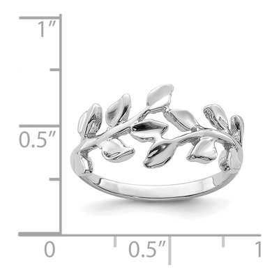 14K White Gold Leaf Ring – view 3