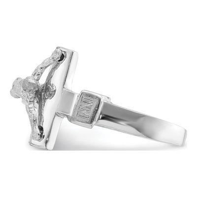 14K White Gold INRI Crucifix Ring – view 4