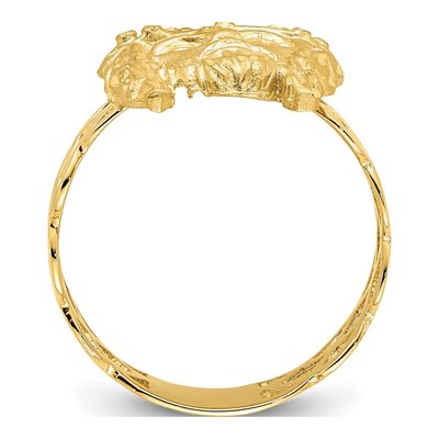 14K Yellow Gold Diamond-Cut Jesus Face Ring – view 2