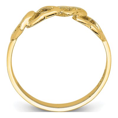 14K Yellow Gold Hearts Ring – view 3