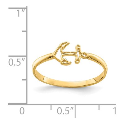 14K Yellow Gold Anchor Ring – view 4