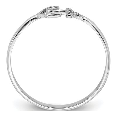 14K White Gold Anchor Ring – view 3