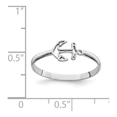 14K White Gold Anchor Ring – view 4