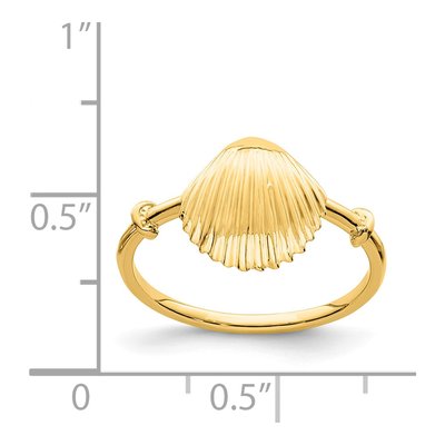 14K Yellow Gold Shell Ring – view 4
