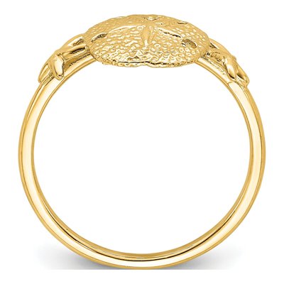 14K Yellow Gold Sand Dollar Ring – view 3