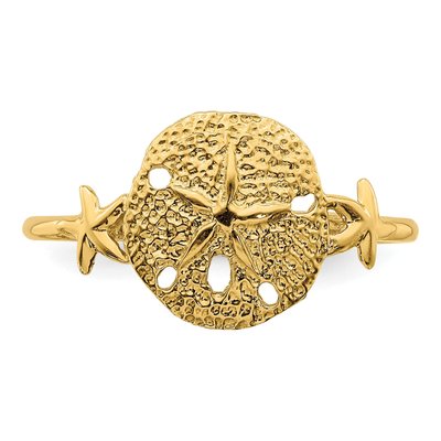 14K Yellow Gold Sand Dollar Ring – view 6