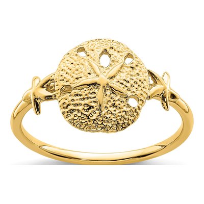 14K Yellow Gold Sand Dollar Ring