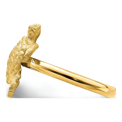 14K Yellow Gold Diamond-Cut Turtle Ring – view 4