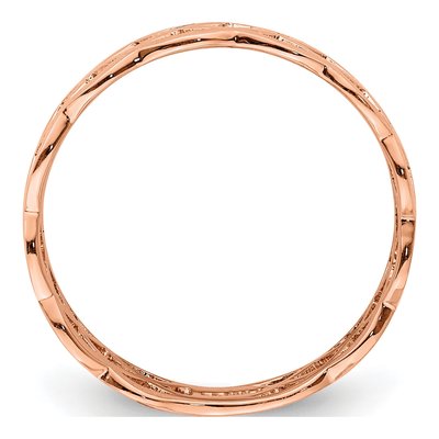 14K Rose Gold 5.6mm Woven Celtic Knot Band – view 3