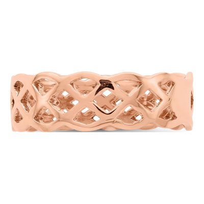 14K Rose Gold 5.6mm Woven Celtic Knot Band – view 4