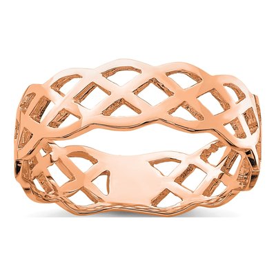 14K Rose Gold 5.6mm Woven Celtic Knot Band