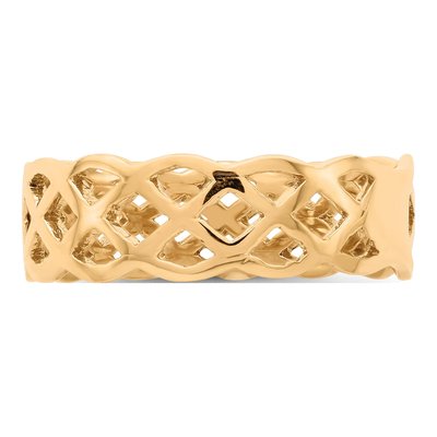 14K Yellow Gold 5.6mm Woven Celtic Knot Band – view 4
