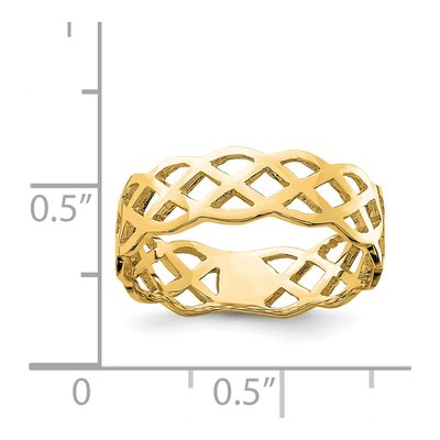 14K Yellow Gold 5.6mm Woven Celtic Knot Band – view 5