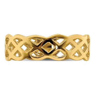 14K Yellow Gold 5.6mm Woven Celtic Knot Band – view 6