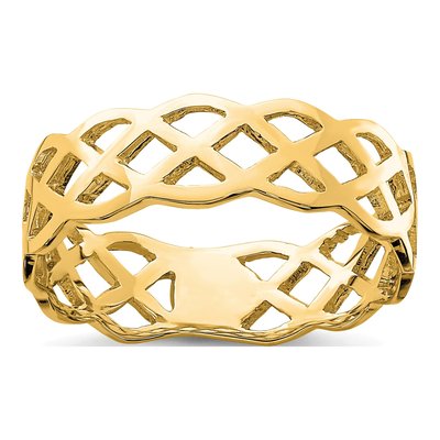 14K Yellow Gold 5.6mm Woven Celtic Knot Band