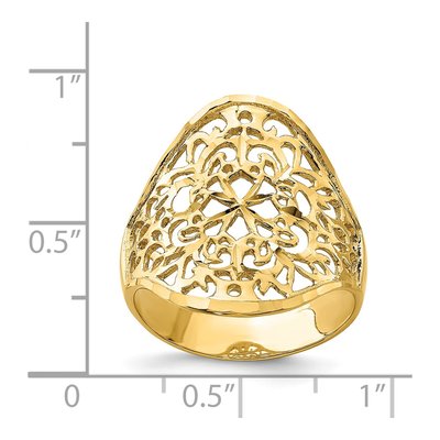 14K Yellow Gold Filigree Ring – view 4