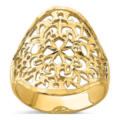 14K Yellow Gold Filigree Ring
