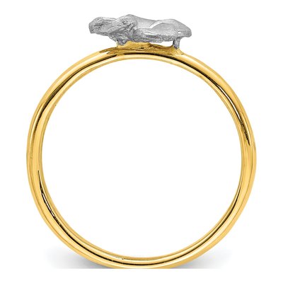 14K Two-Tone Gold Plumeria Flower Ring – view 2