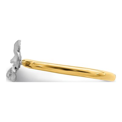14K Two-Tone Gold Plumeria Flower Ring – view 3