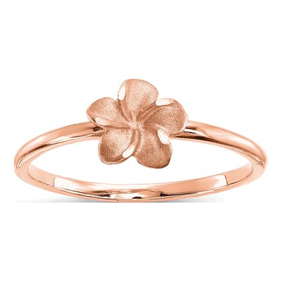 14K Rose Gold Plumeria Ring