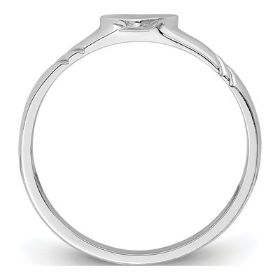 14K White Gold Kids' Heart Signet Ring – view 3