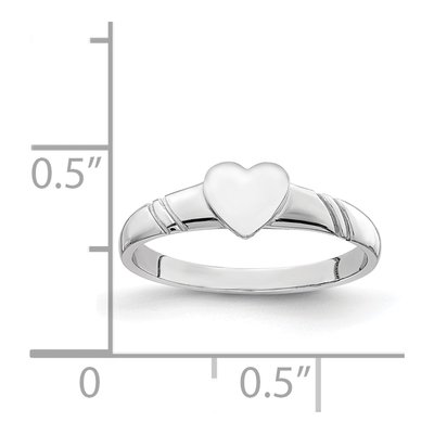 14K White Gold Kids' Heart Signet Ring – view 5