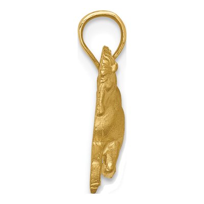14K Yellow Gold Diamond-Cut Horse Pendant – view 3