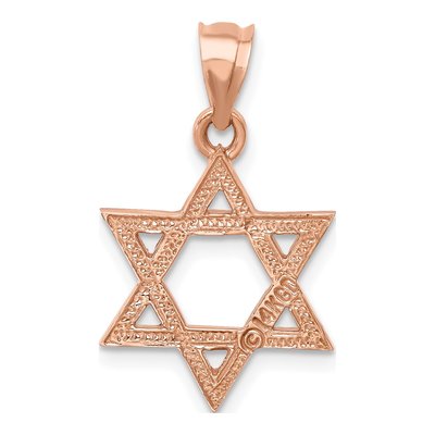 14K Rose Gold Star of David Pendant – view 4