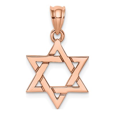 14K Rose Gold Star of David Pendant