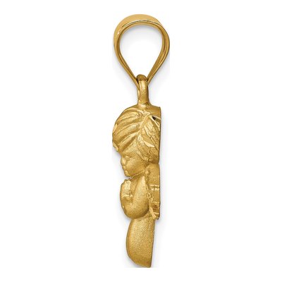 14K Yellow Gold Praying Angel Pendant – view 3