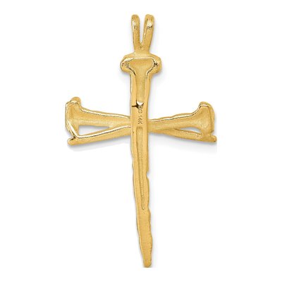 14K Yellow Gold Nail Cross Pendant – view 4