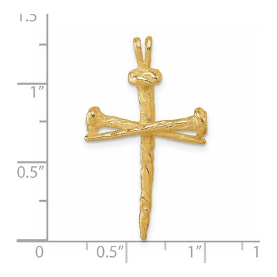 14K Yellow Gold Nail Cross Pendant – view 5
