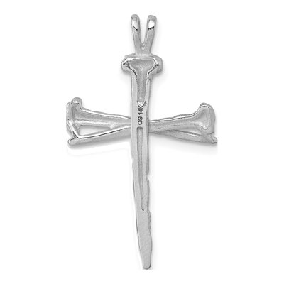14K White Gold Nail Cross Pendant – view 4