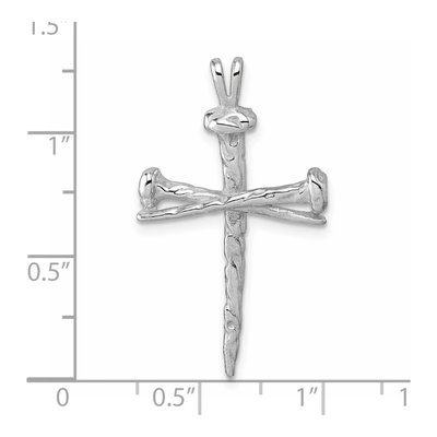 14K White Gold Nail Cross Pendant – view 5