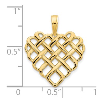 14K Yellow Gold Woven Heart Pendant – view 4