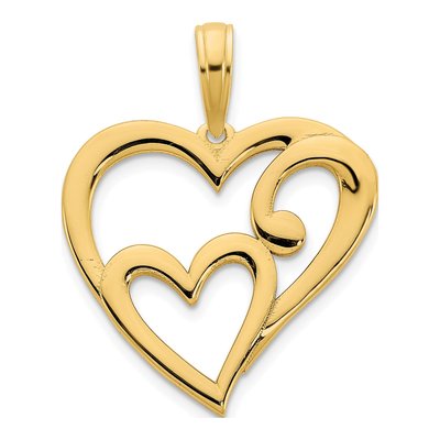 14K Yellow Gold Heart Pendant