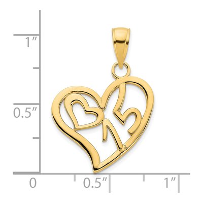 14K Yellow Gold Heart Pendant – view 4