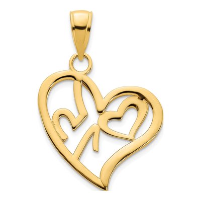 14K Yellow Gold Heart Pendant – view 5