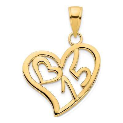 14K Yellow Gold Heart Pendant