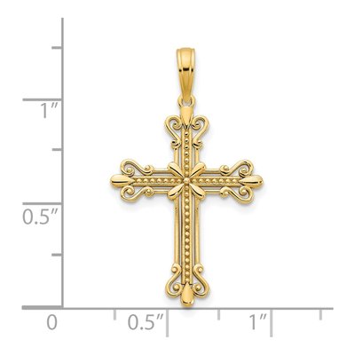14K Yellow Gold Fancy Cross Pendant – view 4
